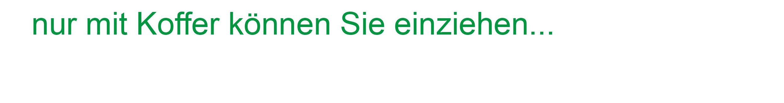. . . nur mit Koffer können Sie einziehen . . .